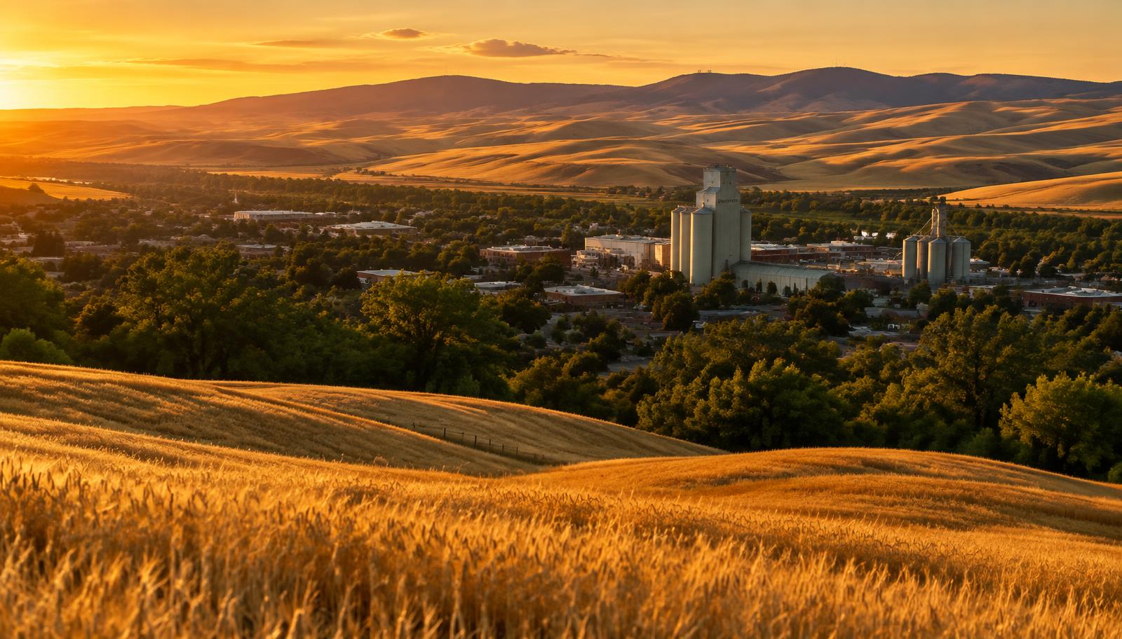 Golden wheat hills around Pendleton